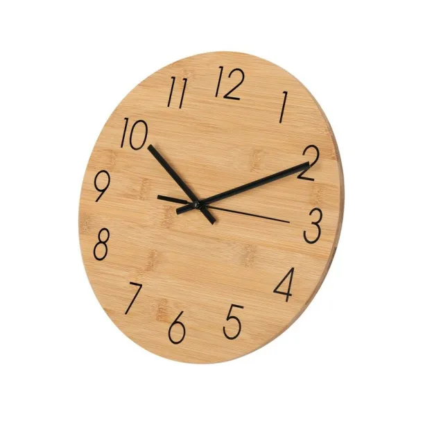  Bamboo wall clock beige