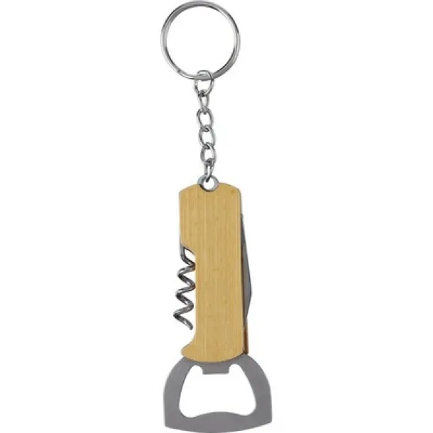  Bamboo keyring 3 in 1, brown