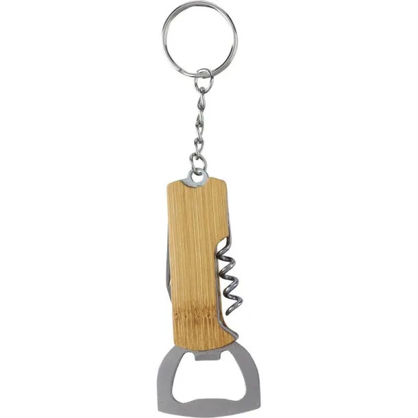  Bamboo keyring 3 in 1, brown