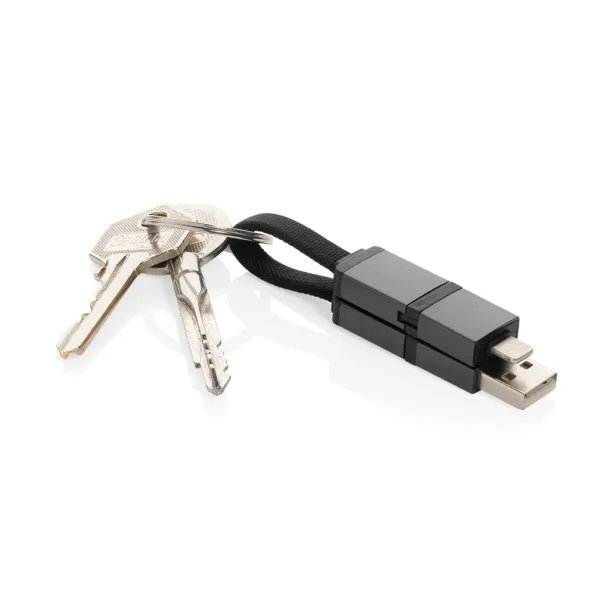 Terra kabel za brzo punjenje 4u1 od recikliranog aluminija 60W - XD Xclusive Siva 