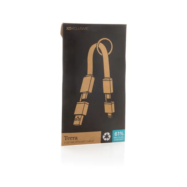 Terra kabel za brzo punjenje 4u1 od recikliranog aluminija 60W - XD Xclusive Siva 