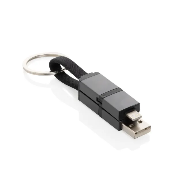 Terra kabel za brzo punjenje 4u1 od recikliranog aluminija 60W - XD Xclusive Siva 
