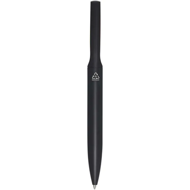 Blanca recycled aluminium ballpoint pen (blue ink) Solid black