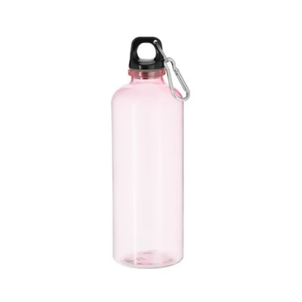  RPET sports bottle 630 ml with carabiner clip pink