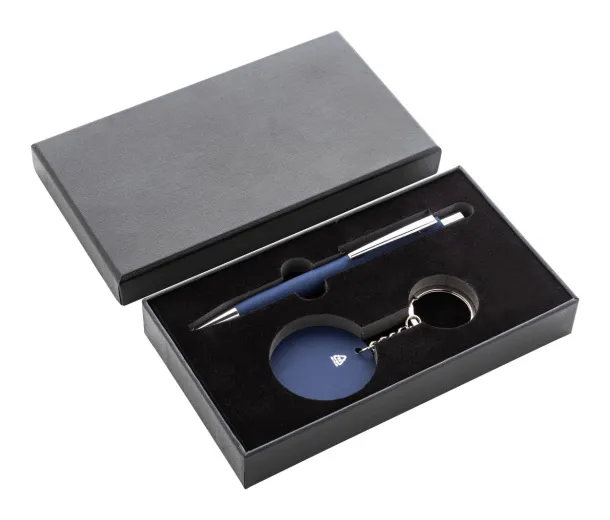 Miroset pen and keyring set Dark blue