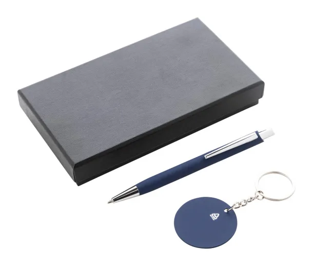 Miroset pen and keyring set Dark blue