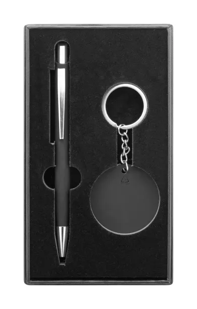 Miroset pen and keyring set Black
