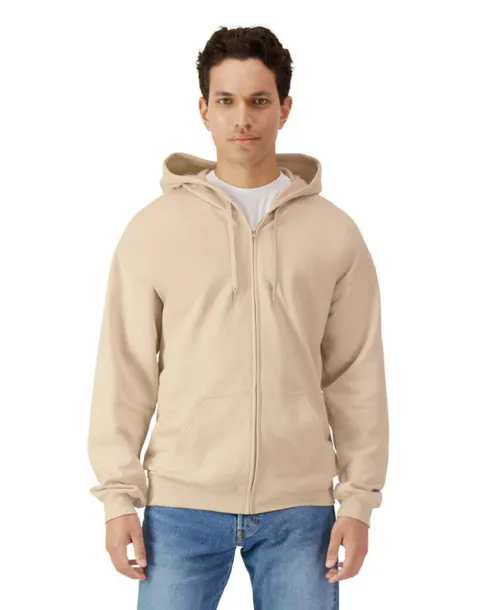 SOFTSTYLE® MIDWEIGHT FLEECE ADULT FULL ZIP HOODED SWEATSHIRT - Gildan Sand