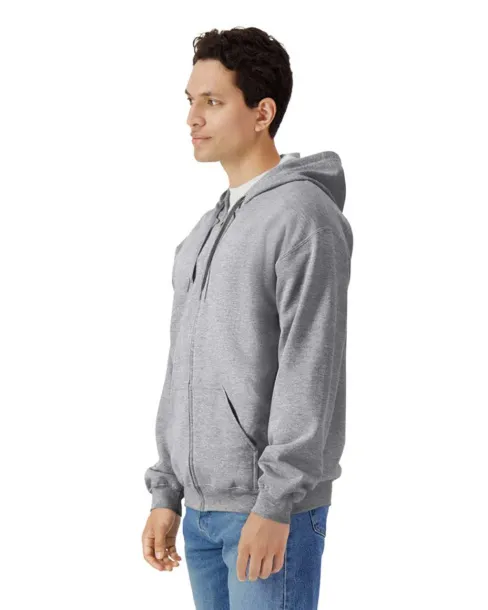 SOFTSTYLE® MIDWEIGHT FLEECE ADULT FULL ZIP HOODED SWEATSHIRT - Gildan Ideal Oxford Grey