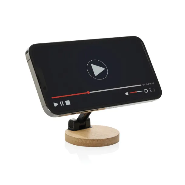 Magmount stalak za mobitel od RCS reciklirane plastike i bambusa - XD Collection Crna Smeđa