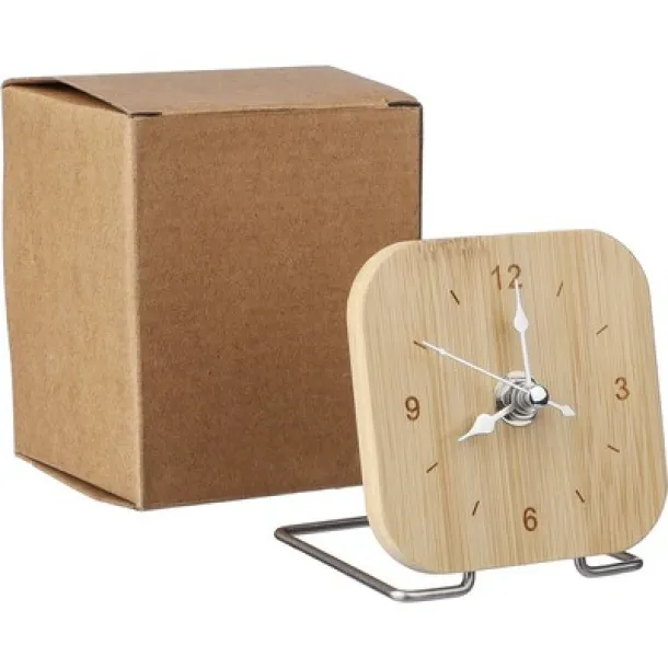  Bamboo desk clock brown