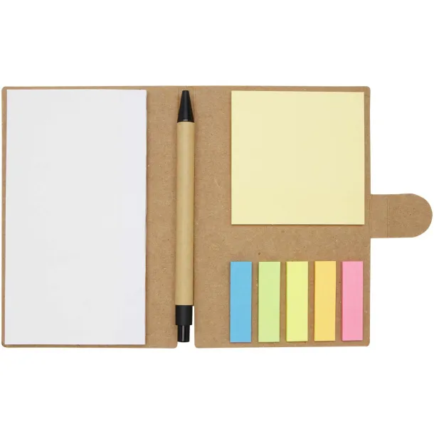 Swift sticky notes booklet with ballpoint pen (black ink) Natural