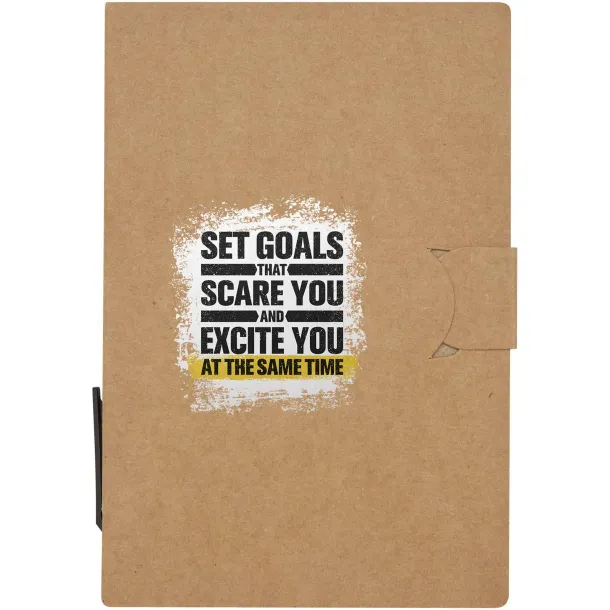 Swift sticky notes booklet with ballpoint pen (black ink) Natural