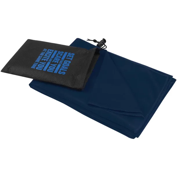 Lucas RPET sport towel 50x100 cm Navy Blue