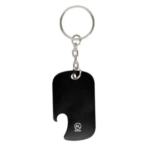  Recycled aluminium keyring, bottle opener Crna