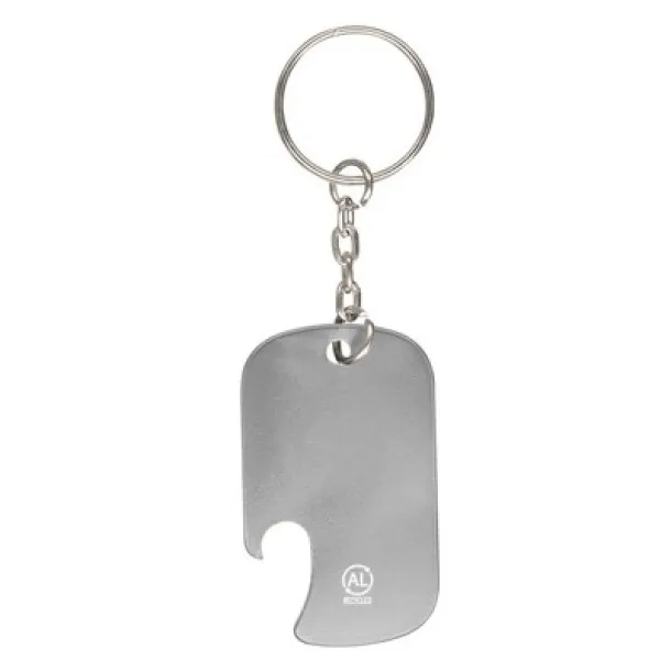  Recycled aluminium keyring, bottle opener Srebrna