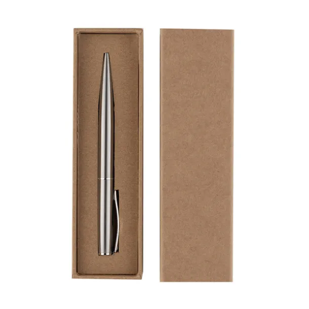 SILVERY metal pen in box Silver