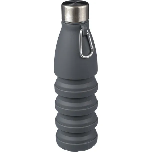  Foldable sports bottle 550 ml with carabiner Crna