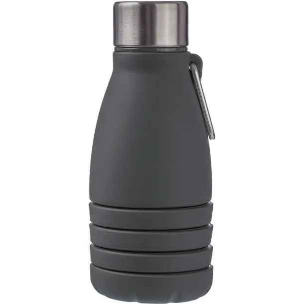  Foldable sports bottle 550 ml with carabiner black