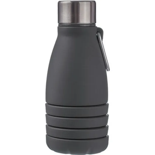  Foldable sports bottle 550 ml with carabiner Crna
