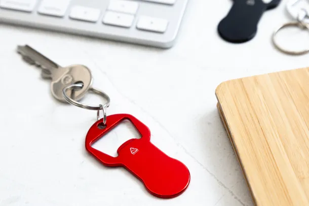 Biropi bottle opener keyring Red