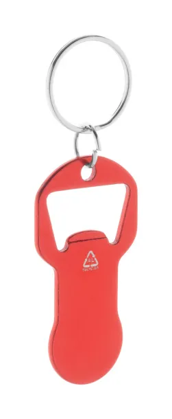 Biropi bottle opener keyring Red