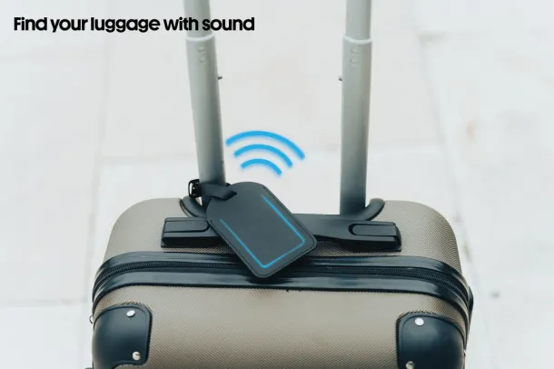 Globetrack RCSrPolyester luggage tag with worldwide locating - XD Collection Black 