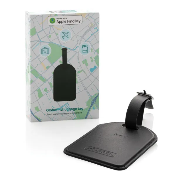 Globetrack RCSrPolyester luggage tag with worldwide locating - XD Collection Black 