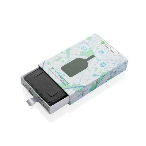 Globetrack RCSrPolyester luggage tag with worldwide locating - XD Collection Black 