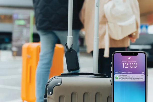Globetrack oznaka za prtljagu s tehnologijom praćenja po cijelom svijetu od RCS recikliranog poliestera - XD Collection Crna 