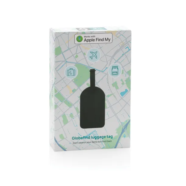Globetrack RCSrPolyester luggage tag with worldwide locating - XD Collection Black 