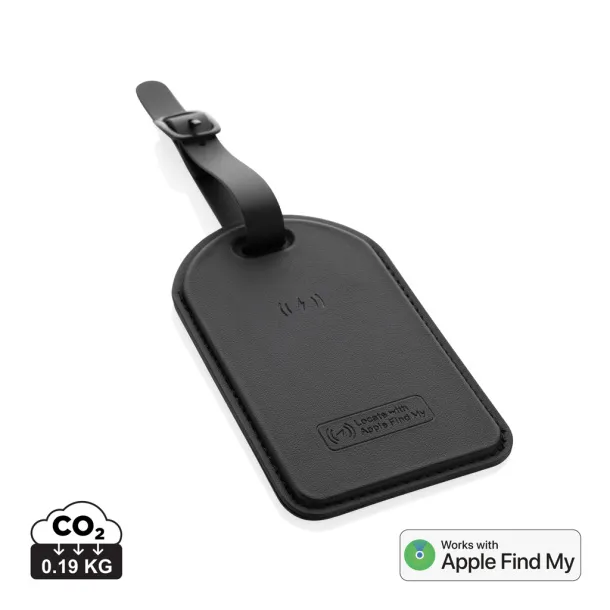 Globetrack RCSrPolyester luggage tag with worldwide locating - XD Collection Black 