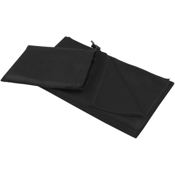 Lucas RPET sportski ručnik, 70x140 cm - 140 g/m² Crna