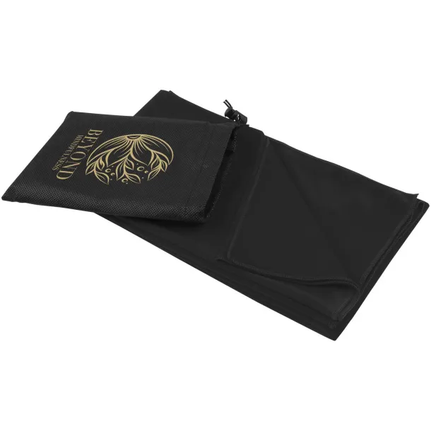 Lucas RPET sportski ručnik, 70x140 cm Solid black