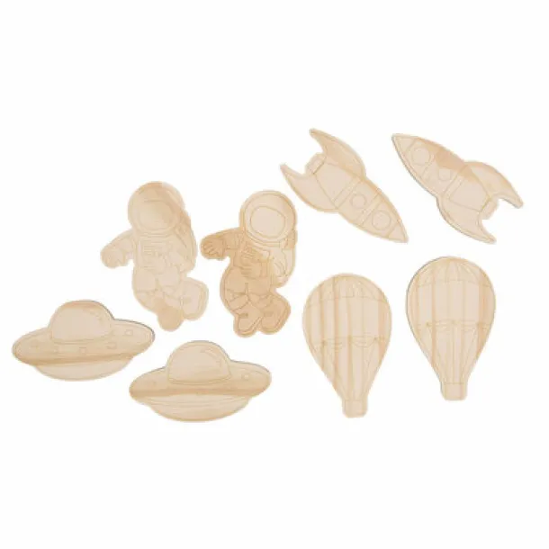 Priya Wooden blocks set for painting, paints and 2 brushes wood