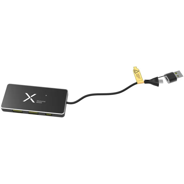 SCX.design H20 8 u 1 USB hub s dvostrukim ulazom i 6 priključaka - SCX.design Solid black