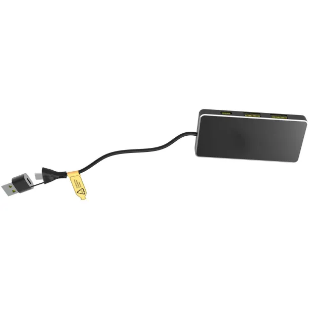 SCX.design H20 8 u 1 USB hub s dvostrukim ulazom i 6 priključaka - SCX.design Solid black