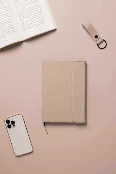  VINGA Baltimore GRS certified paper & PU notebook - Vinga greige