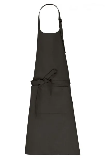  APRON WITH POCKET IN ORGANIC COTTON - Kariban Tamno siva
