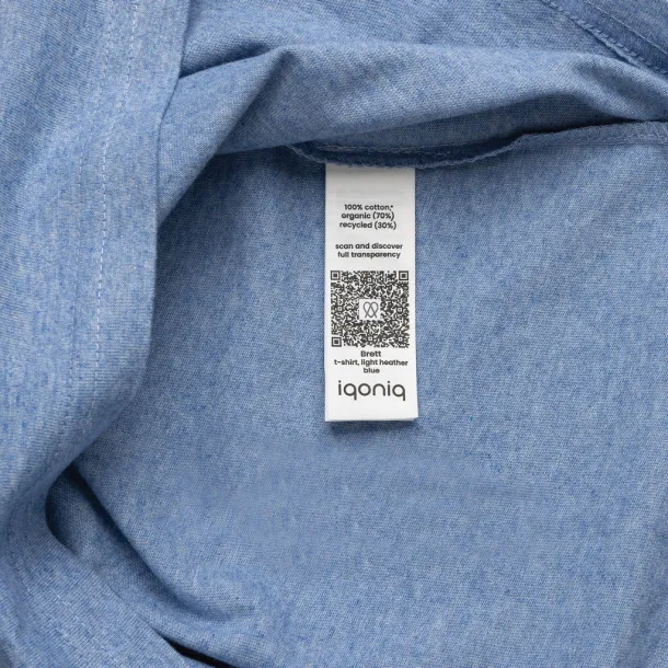 Iqoniq Brett unisex kratka majica od recikliranog pamuka - iqoniq light heather blue 