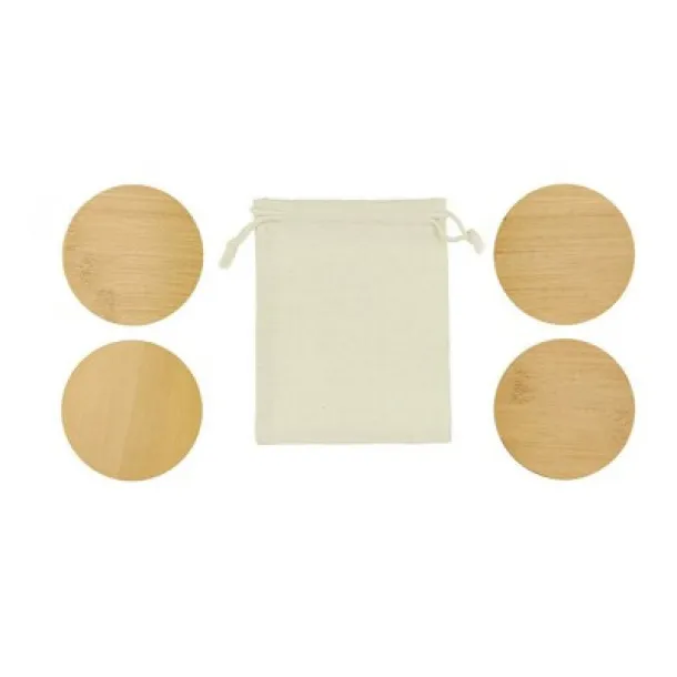  Bamboo cup coaster set, 4 pcs wood