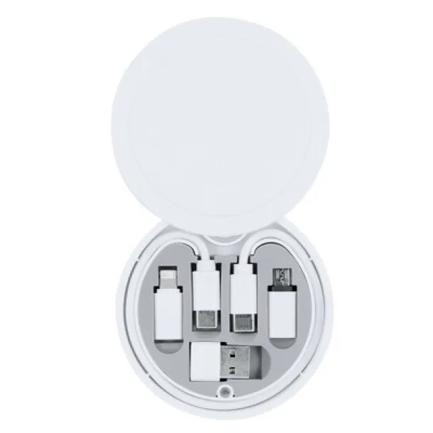  Charging and synchronization cable, 3 adapters included, case with carabiner clip Bijela