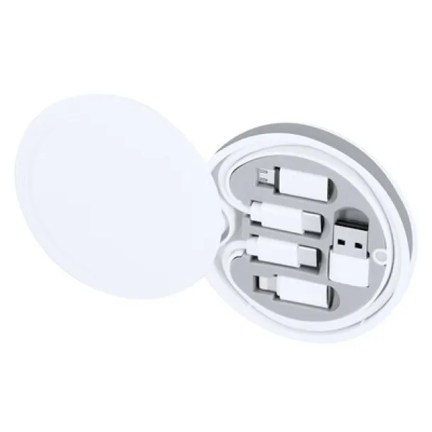  Charging and synchronization cable, 3 adapters included, case with carabiner clip Bijela