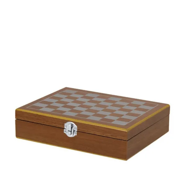  Poklon set, pljoska 175 ml, šalica 30 ml, šah, karte i kockice beige