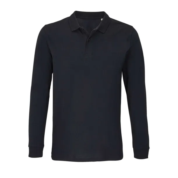 SOL'S PLANET LSL unisex polo majica dugih rukava, 210 g/m2 - SOL'S Crna