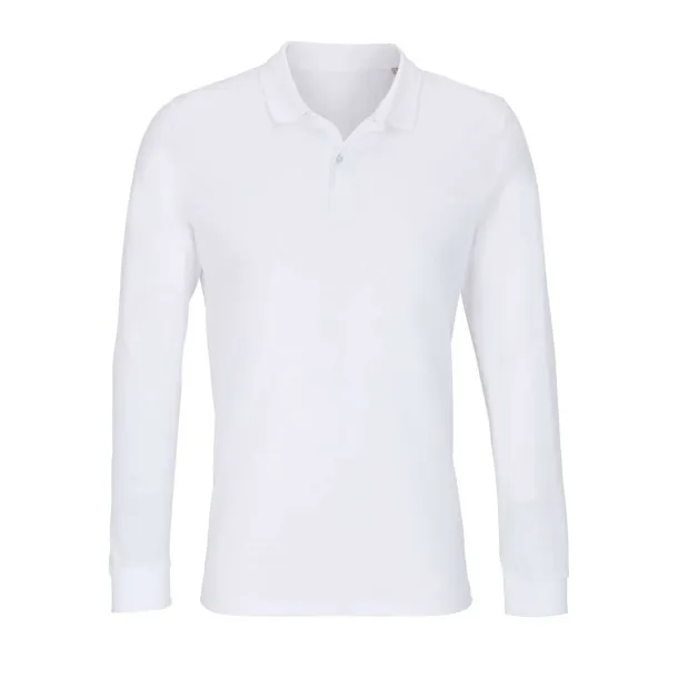 SOL'S PLANET LSL unisex polo majica dugih rukava, 210 g/m2 - SOL'S Bijela