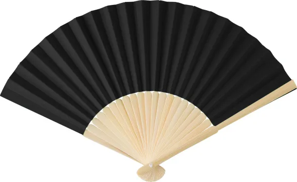ELIO Bamboo hand held fan Crna