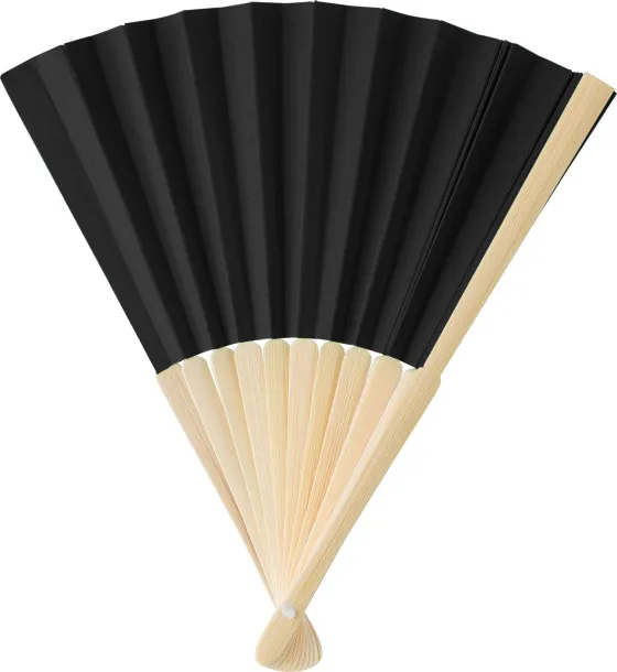 ELIO Bamboo hand held fan Crna