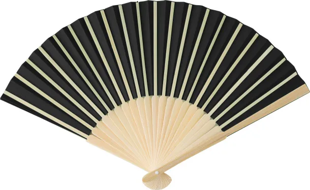 ELIO Bamboo hand held fan Crna
