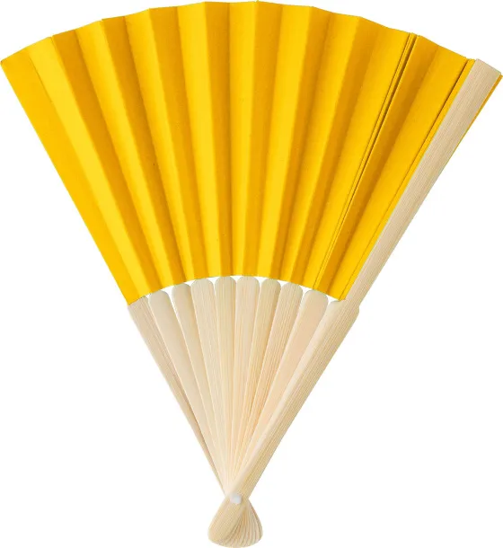 ELIO Bamboo hand held fan Žuta